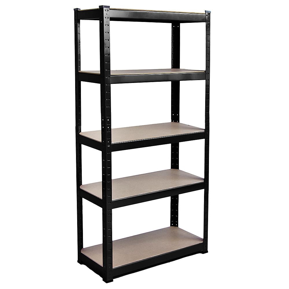 180 x 90 x 40cm (70.8 x 35.4 x 15.7 inches) Black 5 Tier Racking Shelf Heavy Duty Garage Shelving Galvanised Storage Shelves