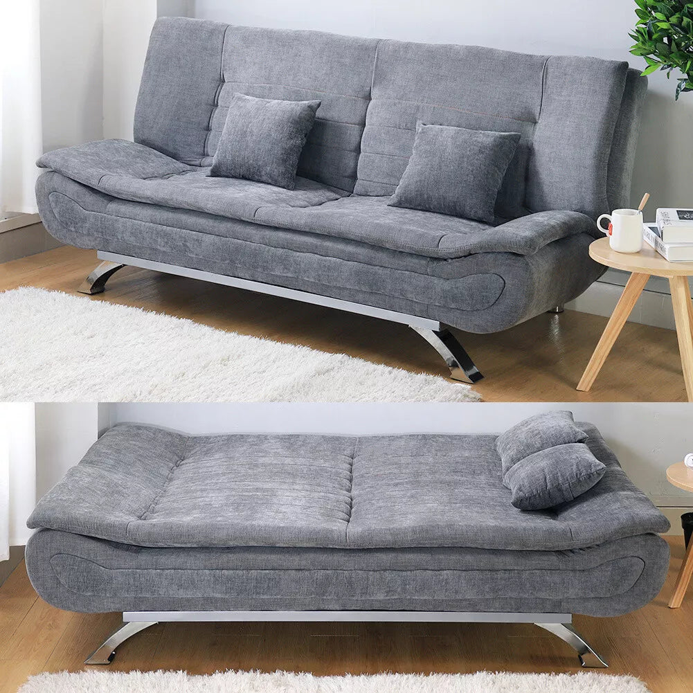 190cm Large 3 Seater Sofabed Recliner Sofa Bed Linen 2 Sleeper Couch Settee Beds