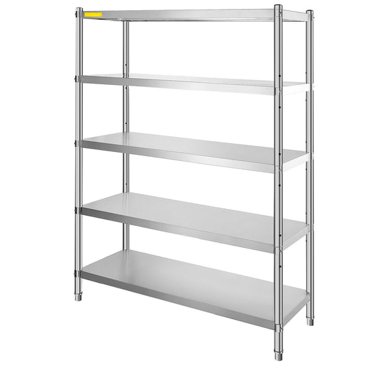 Shelving Unit Storage Kitchen Shelves 47.5x18in 5-Tier Stainless Steel