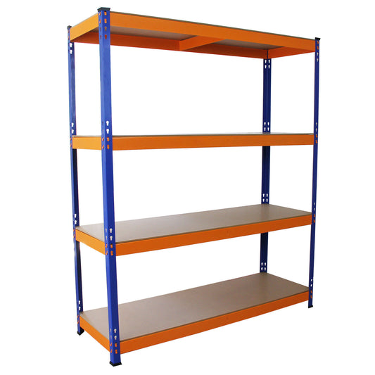 Warehouse Garage Racking Heavy Duty Shelving 4 Tier Unit Boltless Steel Bay Shelves 150cm