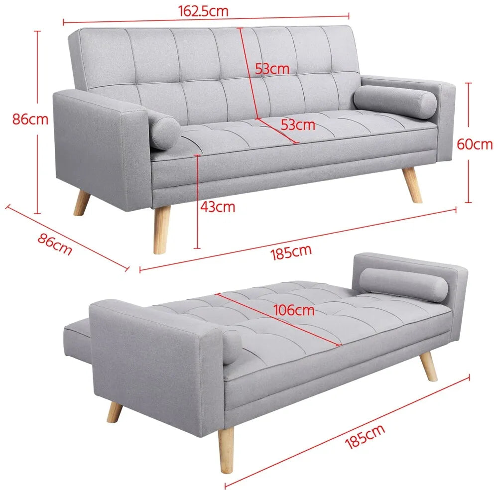 Fabric Sofa Bed 3 Seater Click Clack Living Room Recliner Couch Sofa Living Room