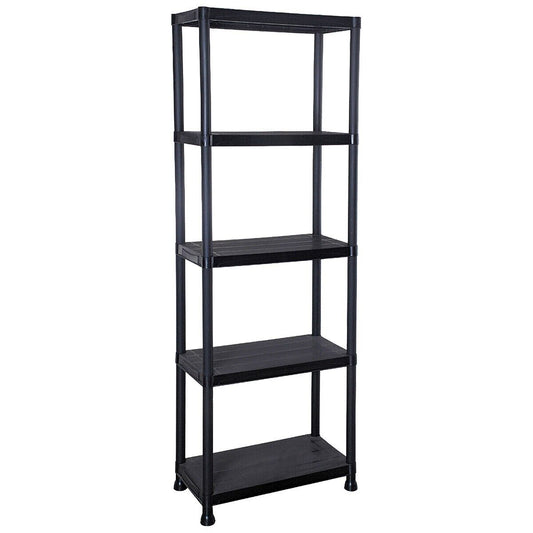 X Plastic 4/5 Tier Shelving Home Storage Unit Shelves Rack Racking Garage Organiser