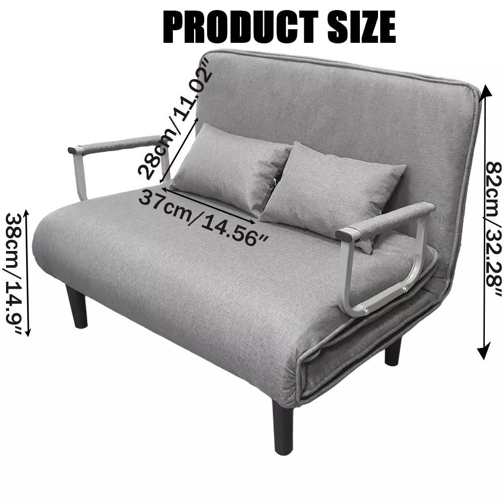 Double Fabric Sofa Bed Sleeper Couch Sofabed Settee Recliner Beds Folding