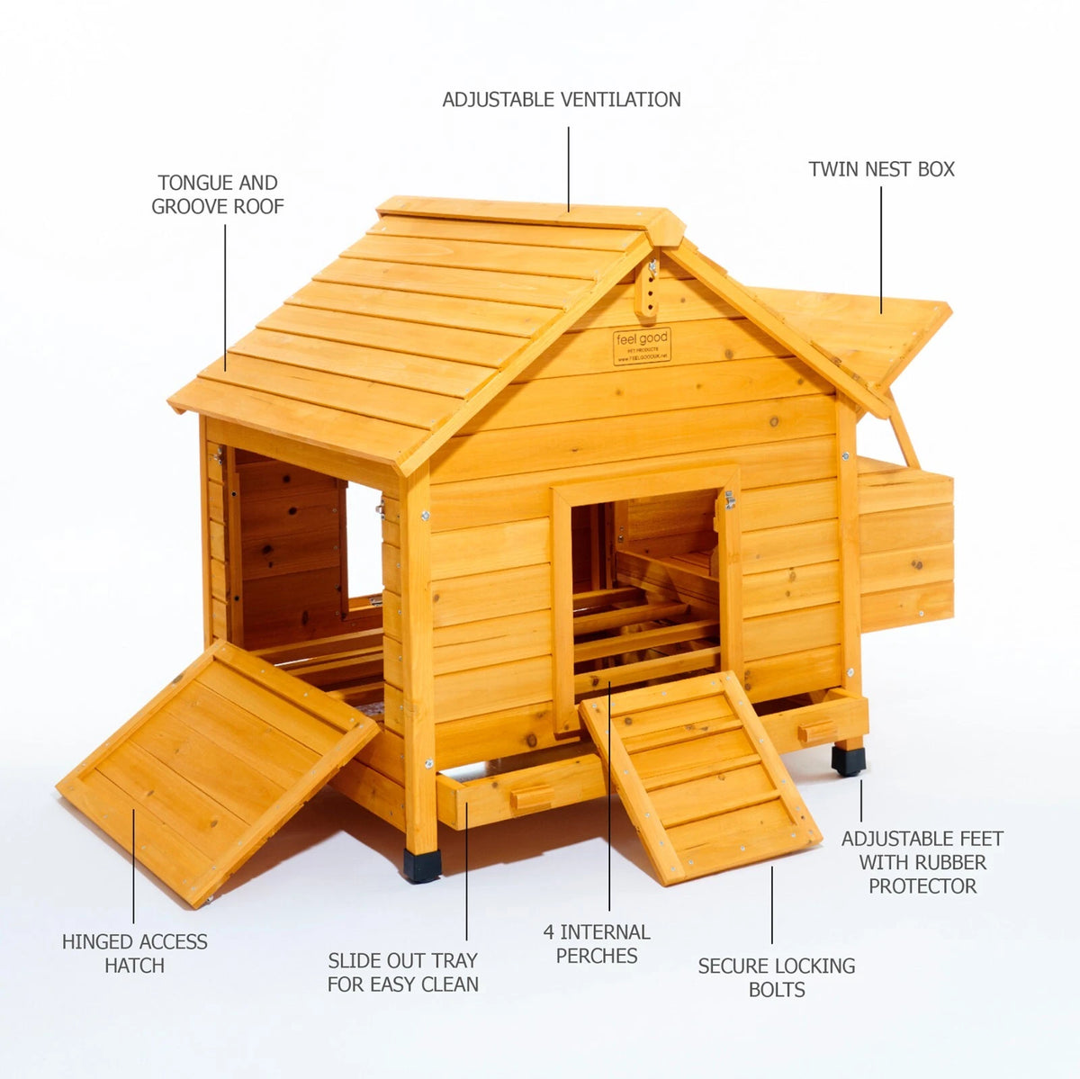 CHICKEN COOP RUN HEN HOUSE POULTRY ARK HOME NEST BOX COUP COOPS RABBIT HUTCH