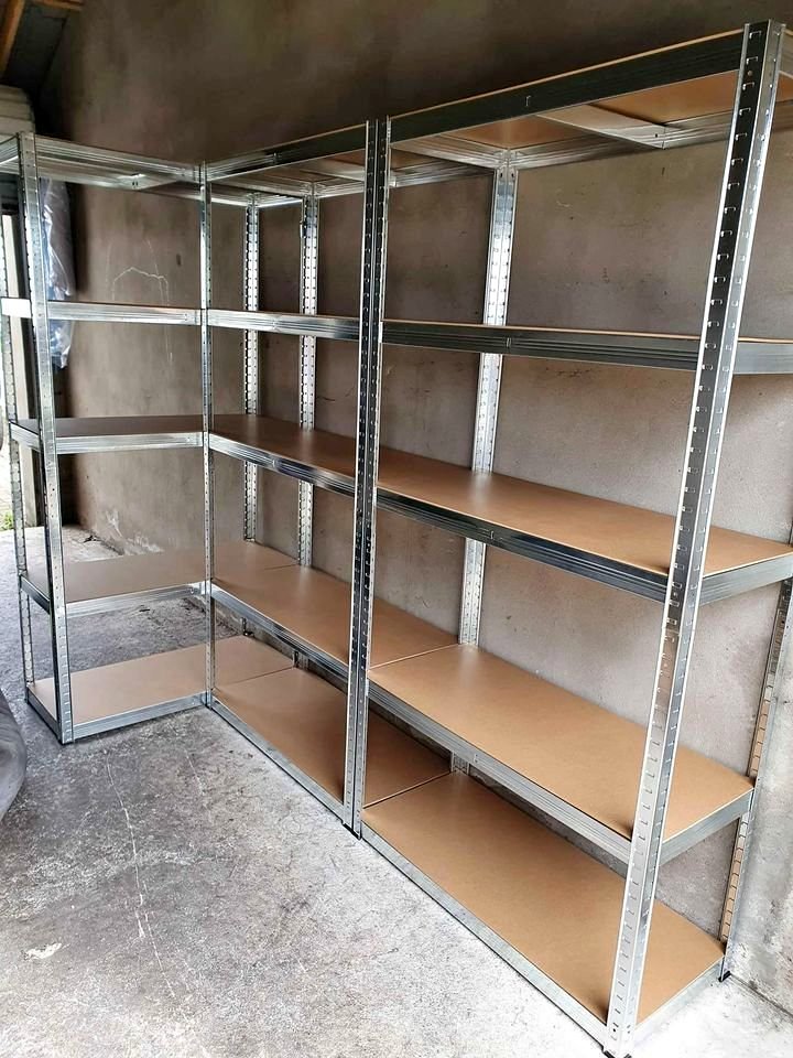 180 x 90 x 40cm (70.8 x 35.4 x 15.7 inches) Galvanised 5 Tier Racking Shelf Heavy Duty Garage Shelving Storage Shelves