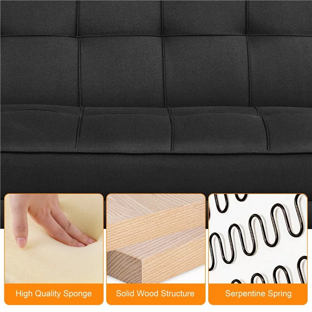 Fabric Sofa Bed 3 Seater Click Clack Living Room Recliner Couch Sofa Living Room