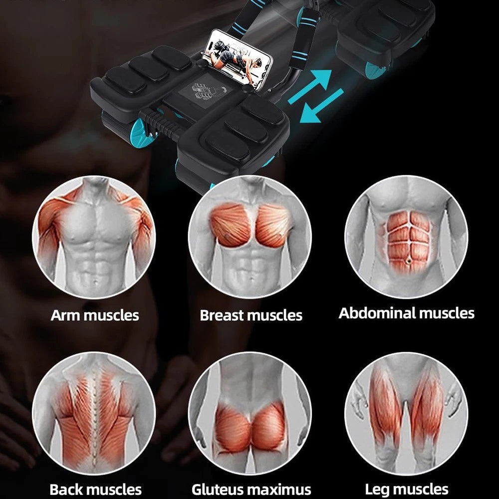 Healthy Belly Wheel with 6 Elbow Support Ab Roller Wheel Abdominal Fitness Wheel