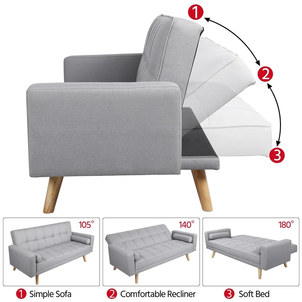 Fabric Sofa Bed 3 Seater Click Clack Living Room Recliner Couch Sofa Living Room