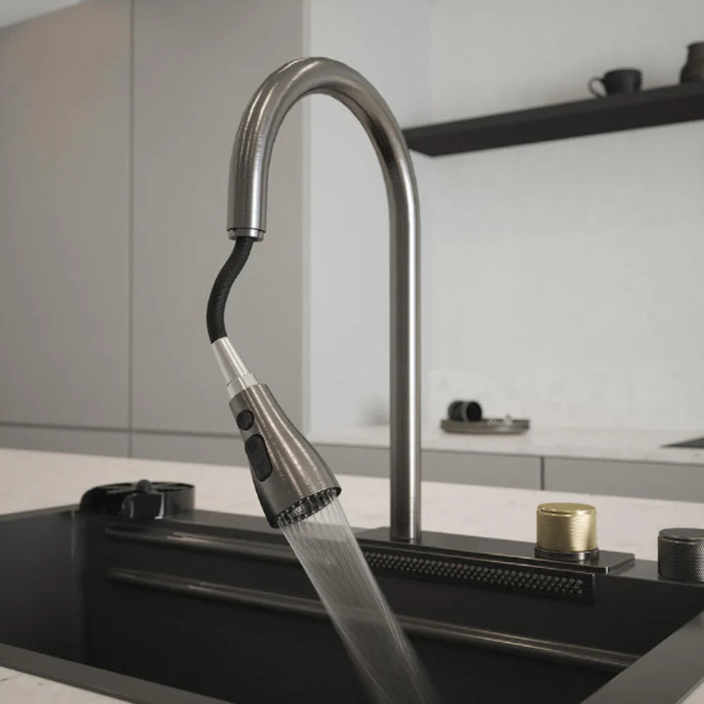 Luxury Gunmetal Sink & Tap set
