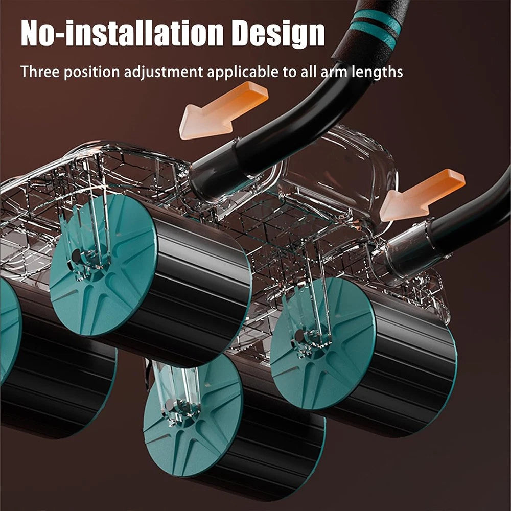 Healthy Belly Wheel with 6 Elbow Support Ab Roller Wheel Abdominal Fitness Wheel