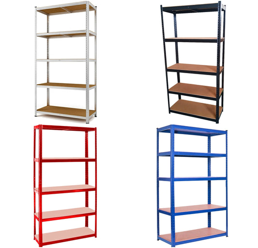 180 x 90 x 40cm (70.8 x 35.4 x 15.7 inches) All Coloured or Galvanised 5 Tier Racking Shelf Heavy Duty Garage Shelving Storage Shelves