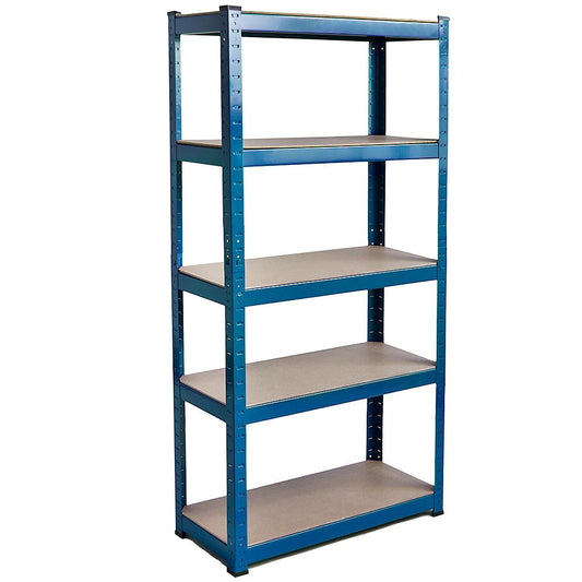 180 x 90 x 40cm (70.8 x 35.4 x 15.7 inches) Blue 5 Tier Racking Shelf Heavy Duty Garage Shelving Galvanised Storage Shelves