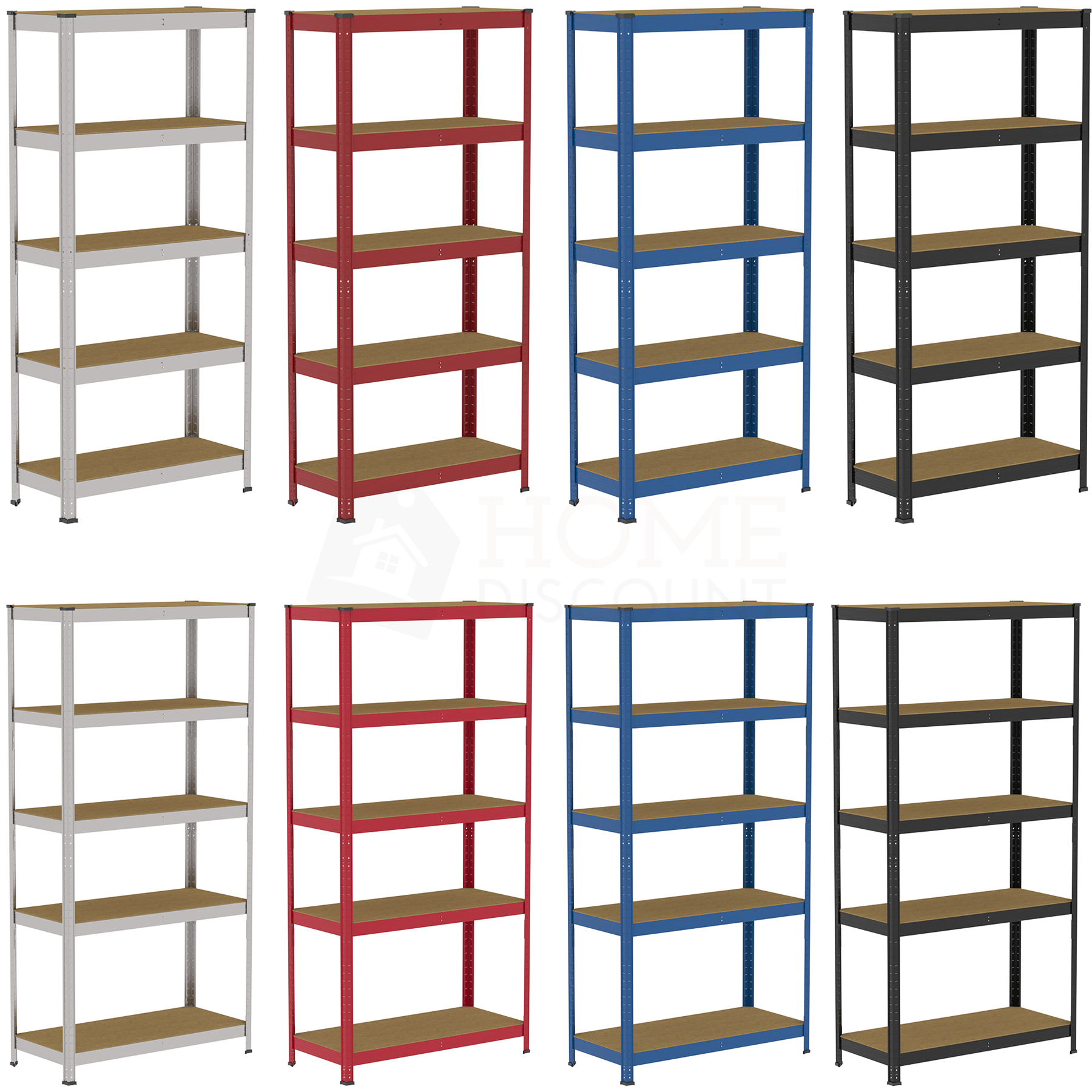 150 x 70 x 30cm All Coloured or Galvanised 5 Tier Racking Shelf Heavy ...