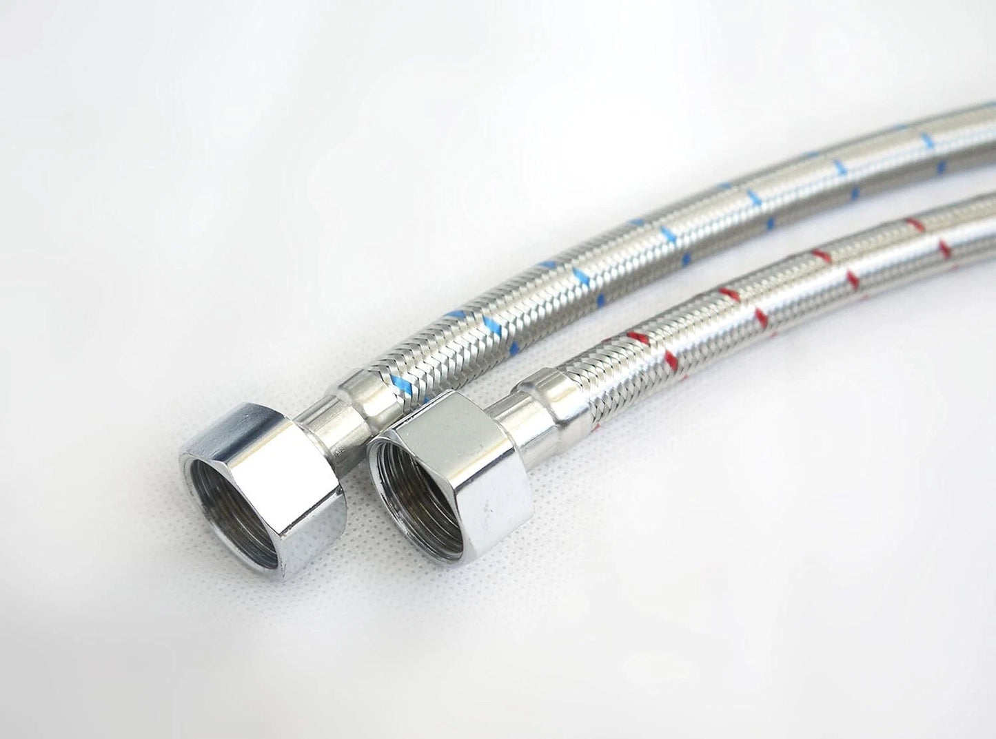 2X M12x1/2 BSP (300mm) Flexible Tap Connectors for Monobloc Mixer Taps