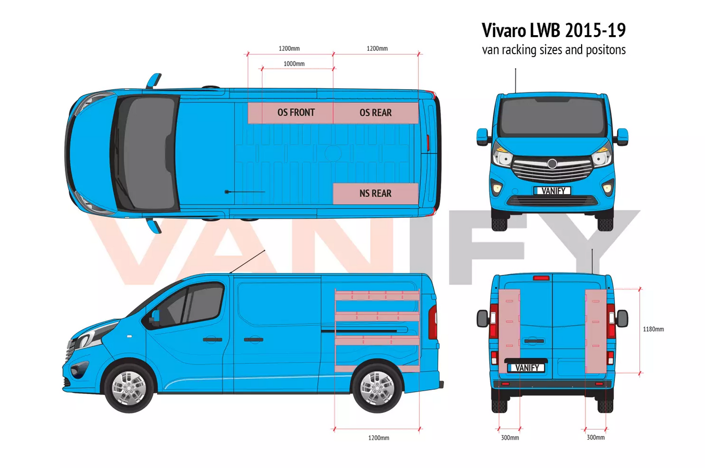 Vauxhall Vivaro LWB L2 2015-19 Van Racking Tool Storage Shelving NS Rear