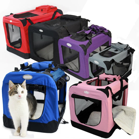 Fabric Dog Crate Cat Puppy Pet Carrier Travel Portable Kennel Cage House