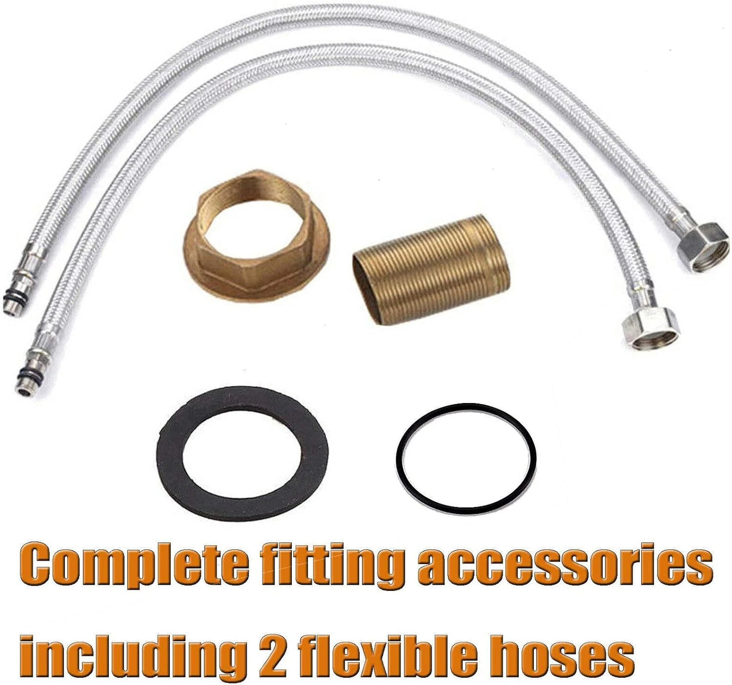 Modern Kitchen Sink Mixer Taps Swivel Spout Dual Lever Tap Mono Chrome Faucet UK