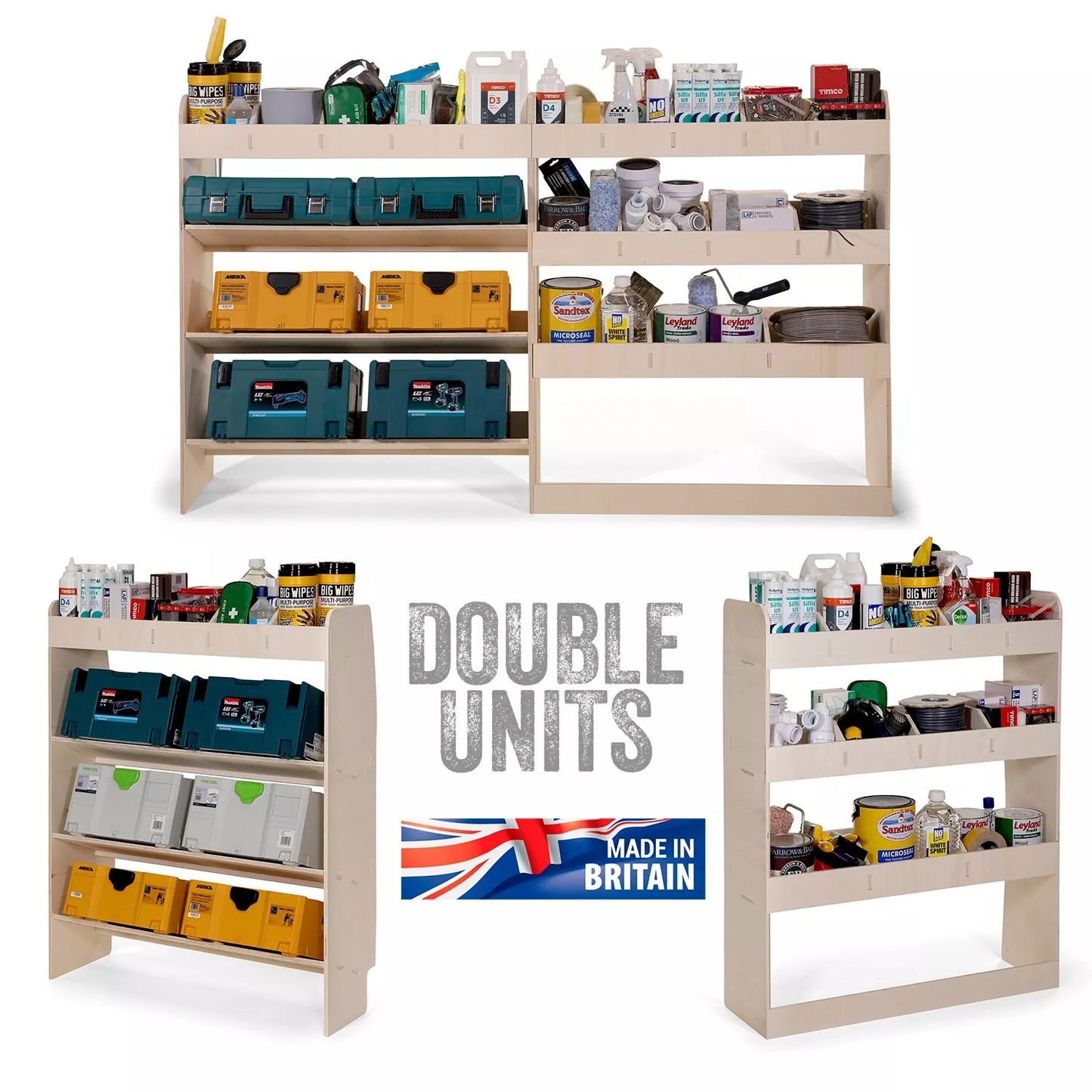 Vauxhall Vivaro SWB 2019+ Toolbox Storage DOUBLE Van Racking & Tool Organiser