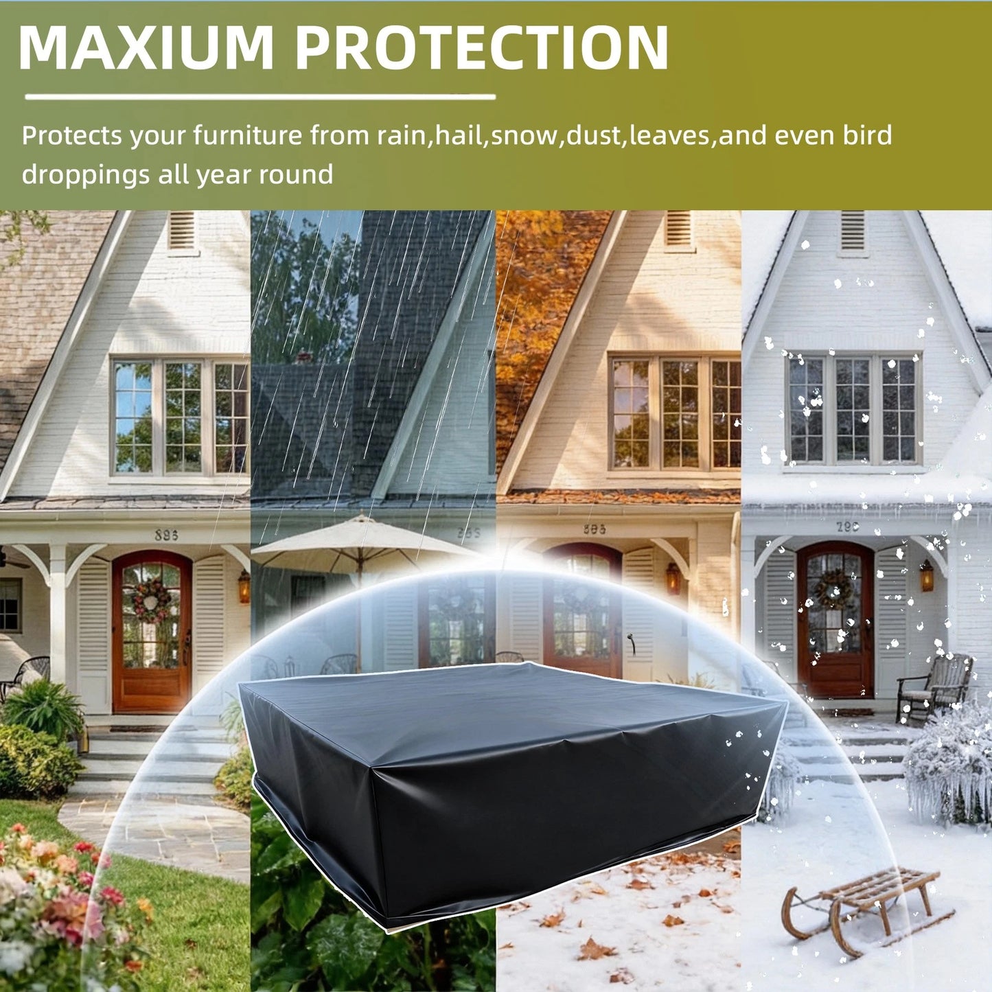 Garden Patio Furniture Cover Waterproof 420D Fabric Outdoor Sofa Furniture Cover