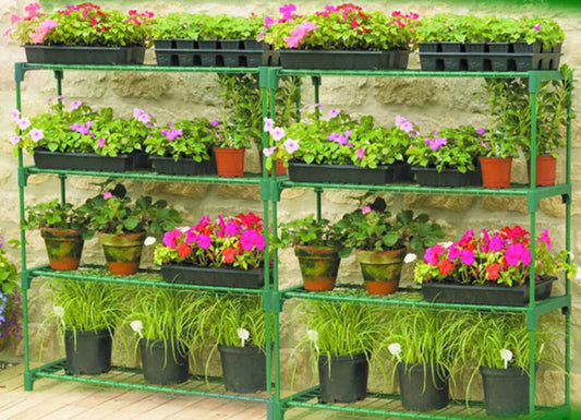 2 x Greenhouse Staging Shed Garage Storage Steel Shelving Shelves Racking Unit