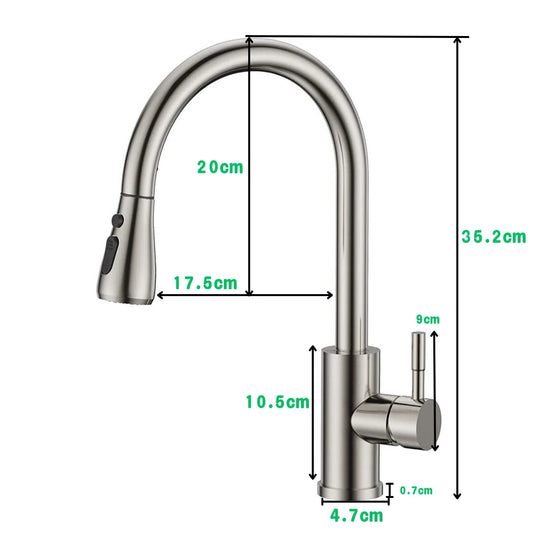 360° Kitchen Sink Mixer Taps Pull Out Spout Spray Single Lever Modern Mono Tap