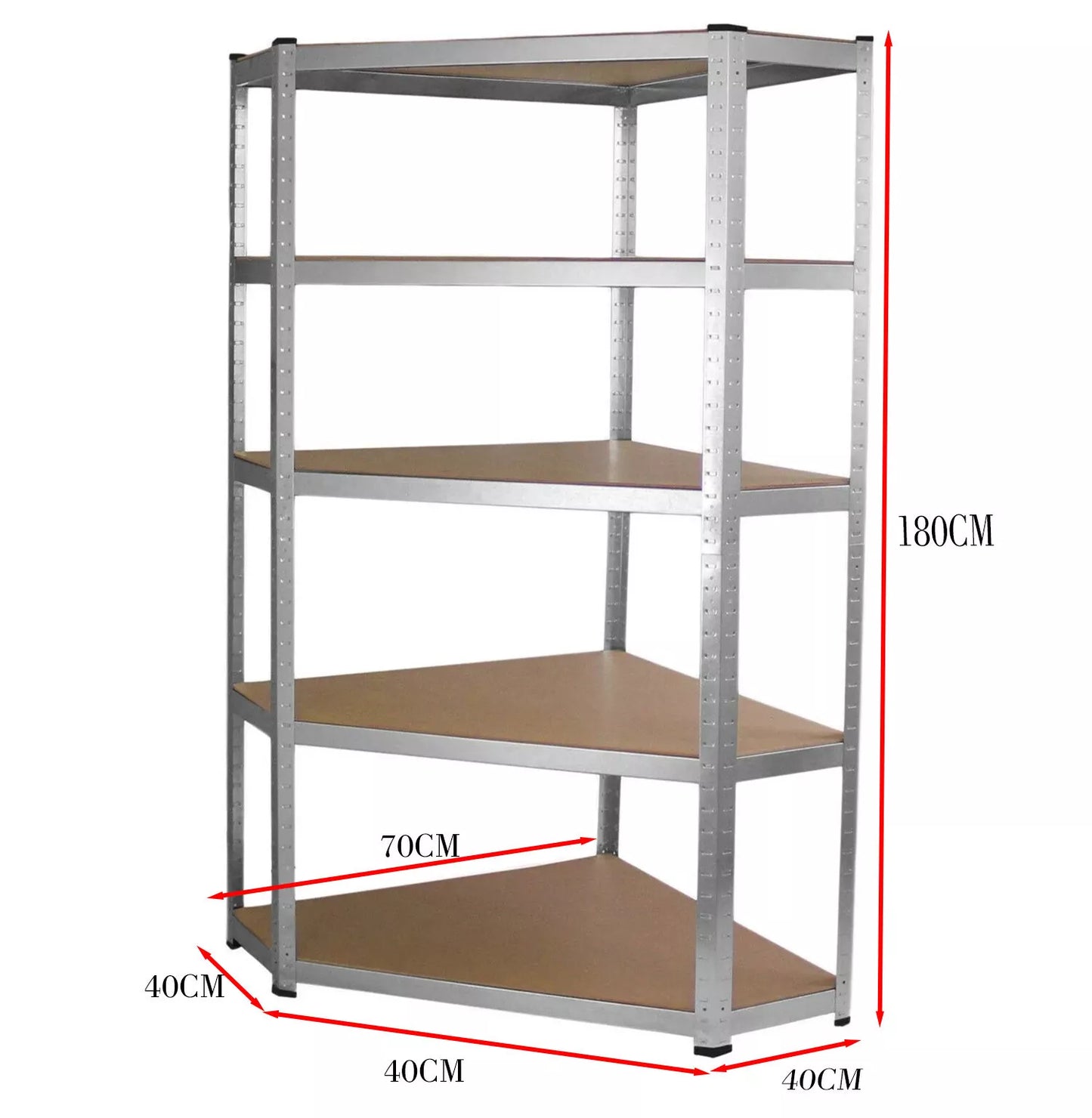 1800mm High All Galvanised 3 Bay Corner Shelving/Racking Unit Garage Storage Shelves