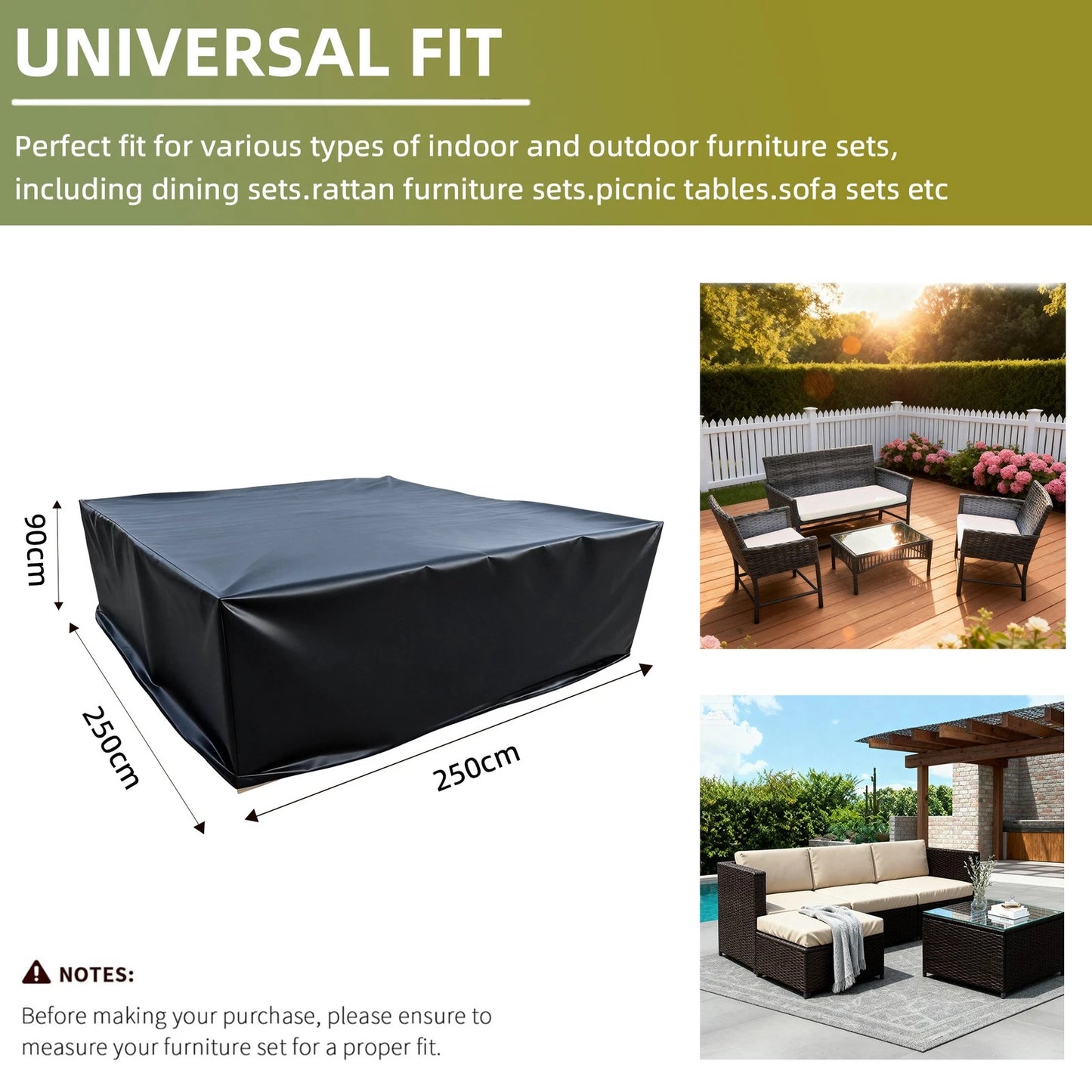 Garden Patio Furniture Cover Waterproof 420D Fabric Outdoor Sofa Furniture Cover