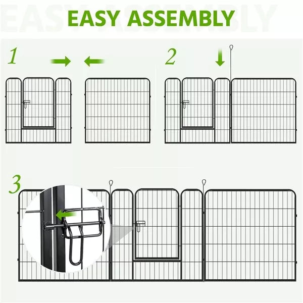 Pet Dog Pen 6 Panel Foldable Cat Puppy Playpen Indoor/Outdoor Enclosure Run Cage