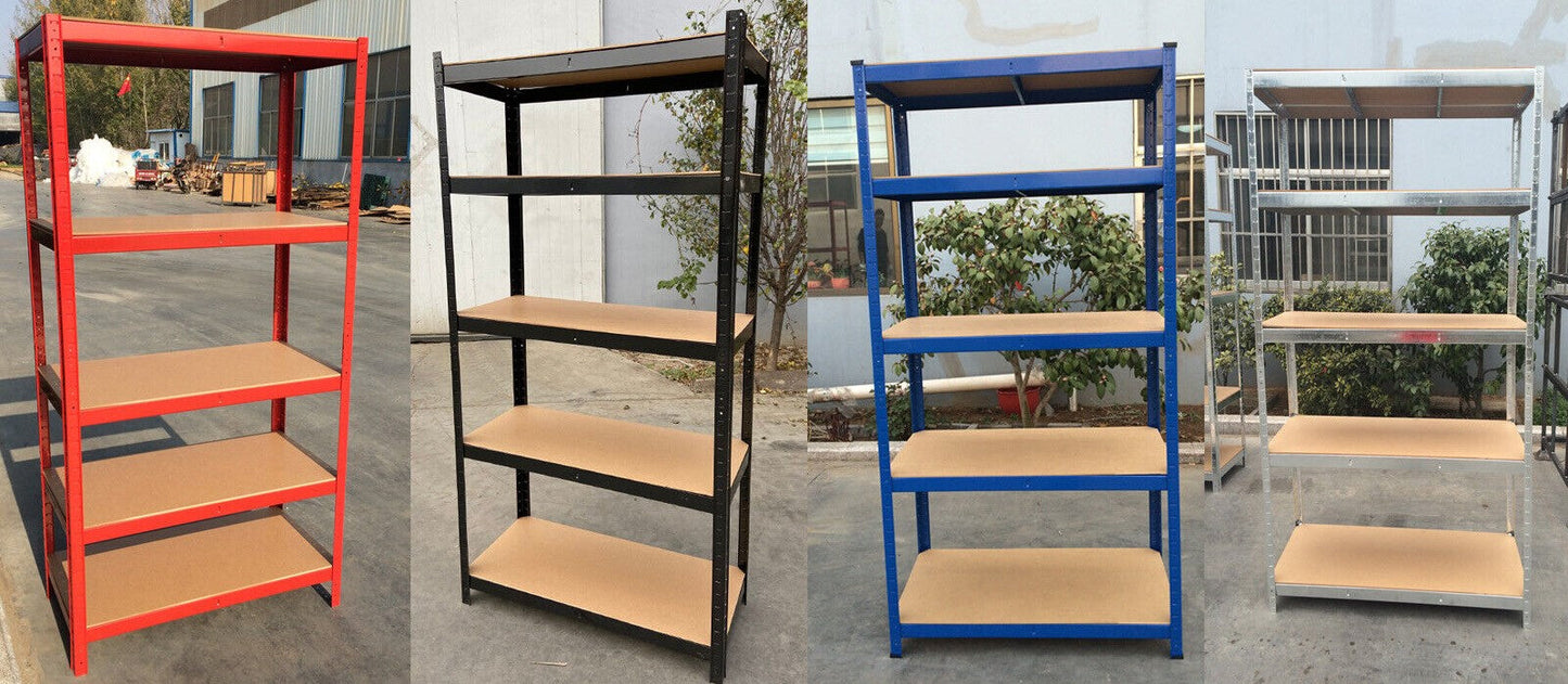 180 x 90 x 40cm (70.8 x 35.4 x 15.7 inches) All Coloured or Galvanised 5 Tier Racking Shelf Heavy Duty Garage Shelving Storage Shelves