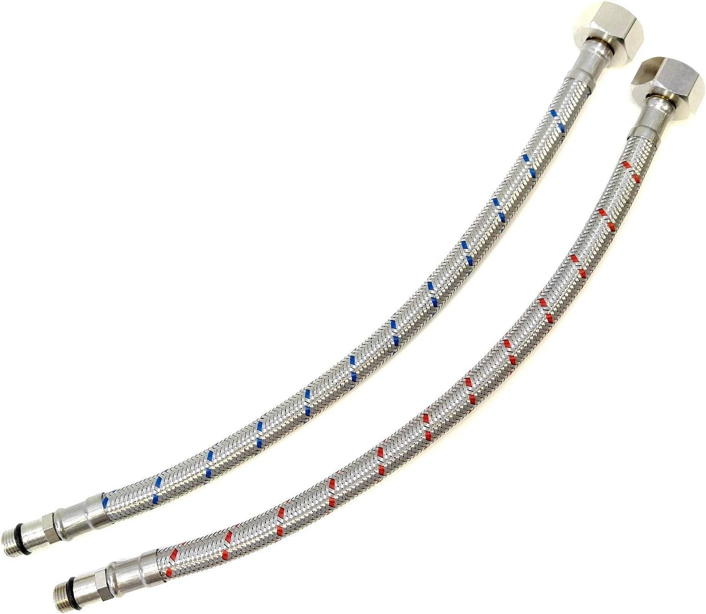 2X M12x1/2 BSP (300mm) Flexible Tap Connectors for Monobloc Mixer Taps
