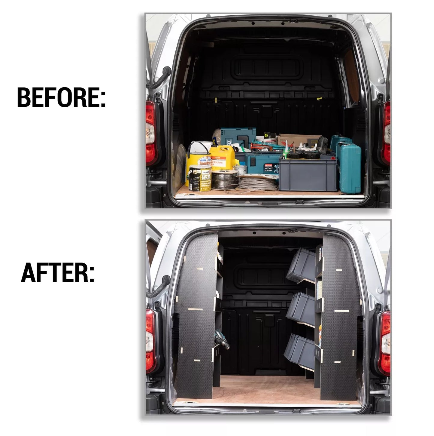 Fiat Doblo L1 (SWB) 2022+ Driver Side HEXABOARD Van Racking Storage Shelving