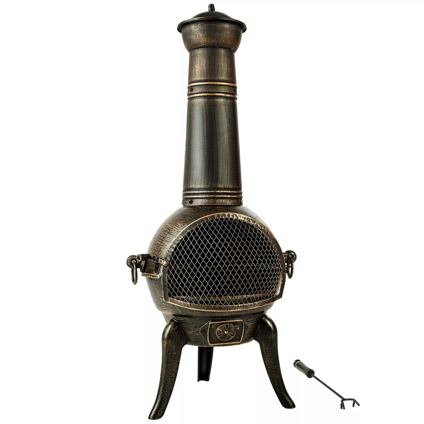 Chimenea Cast Iron Garden Heater BBQ Fire Pit Grill Large Fireplace Barbecue