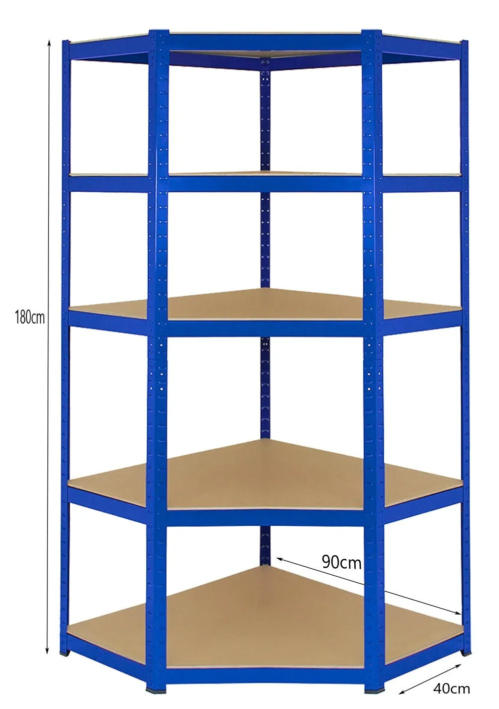 Blue 1800mm High All Galvanised 3 Bay Corner Shelving/Racking Unit Garage Storage Shelves