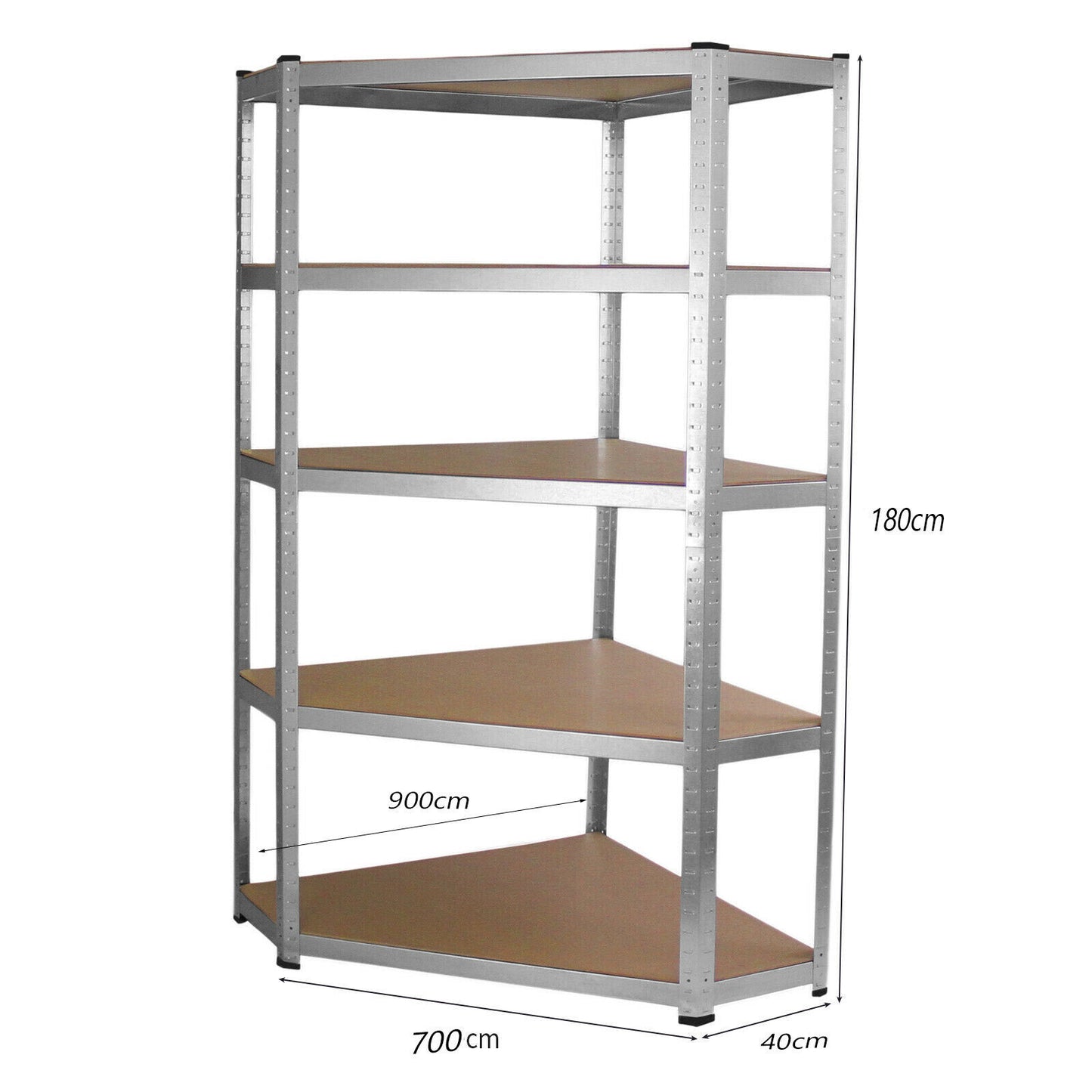 1800mm High All Galvanised 3 Bay Corner Shelving/Racking Unit Garage Storage Shelves