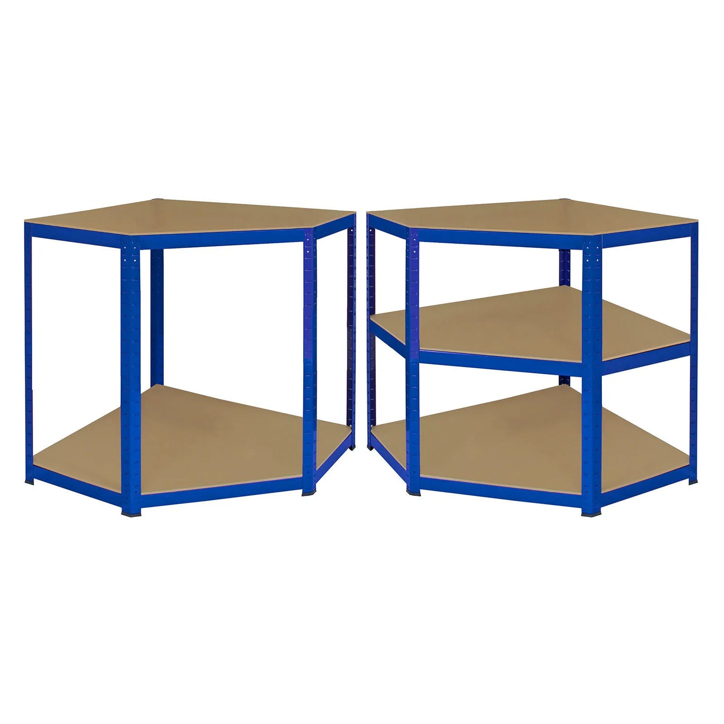 Super Heavy Duty Metal Shelving 1800 x 900 x 450mm Blue Corner Garage Racking/Shelving & 2 x 900mm Bays