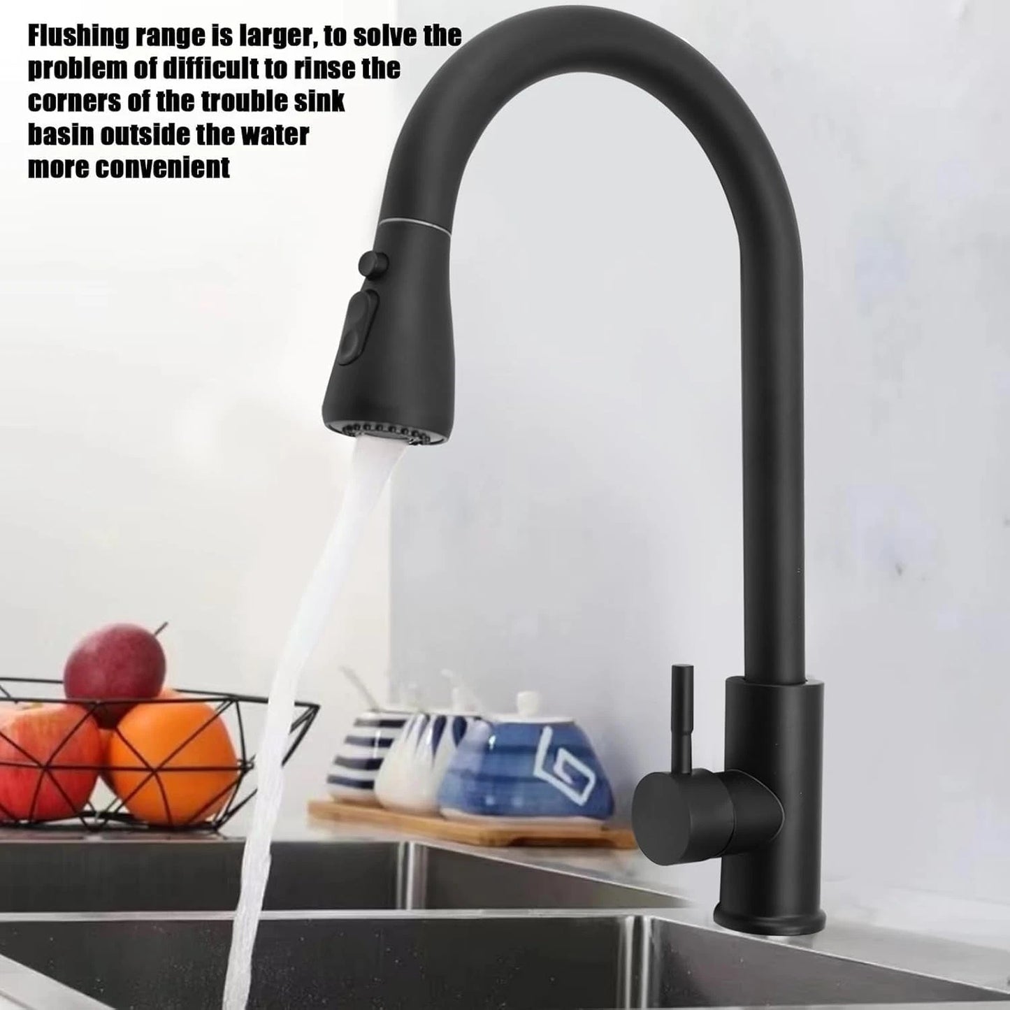 360° Kitchen Sink Mixer Taps Pull Out Spout Spray Single Lever Modern Mono Tap