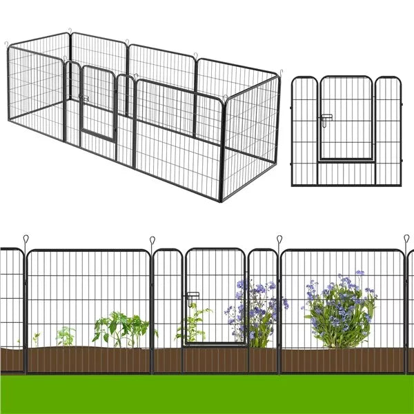 Pet Dog Pen 6 Panel Foldable Cat Puppy Playpen Indoor/Outdoor Enclosure Run Cage