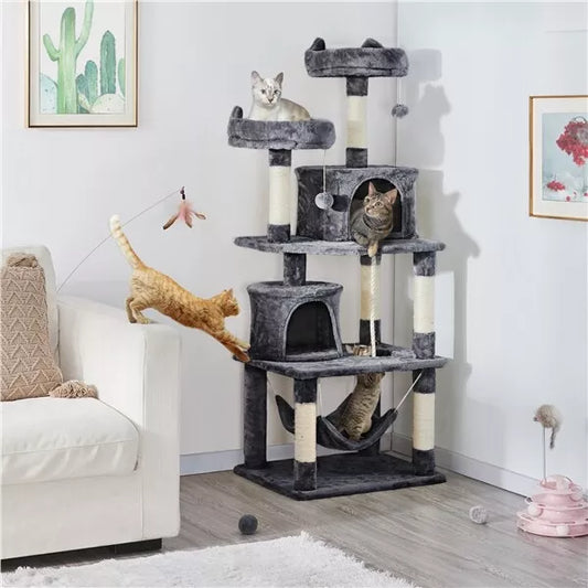 Large Cat Tree Tower Scratching Post Kitten Condo Activity Centre Climbing Frame