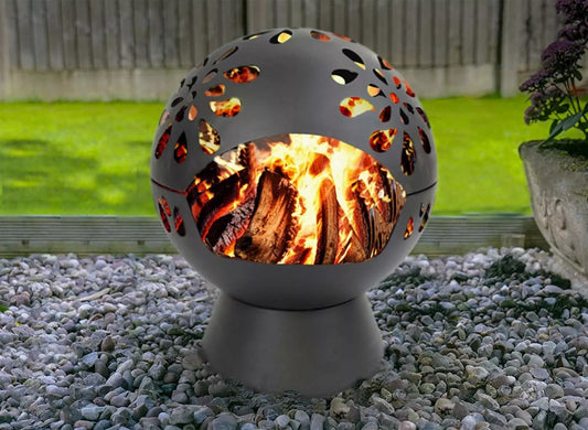 Fire Pit Globe Style Outdoor Garden Furniture Patio Heater Firepit Wood Burner