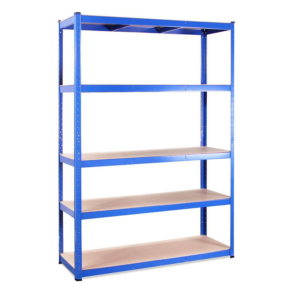 180X120X45CM Galvanised, Black or Blue Shelving Unit Storage Shelves Steel Boltless 5 Tier Racking Heavy Duty Garage