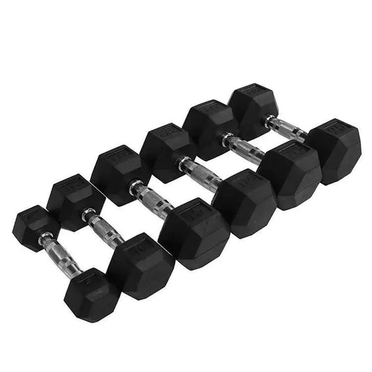 Hex Dumbbells Cast Iron Rubber Encased 2.5kg-30kg Home Gym Weights Set Pairs