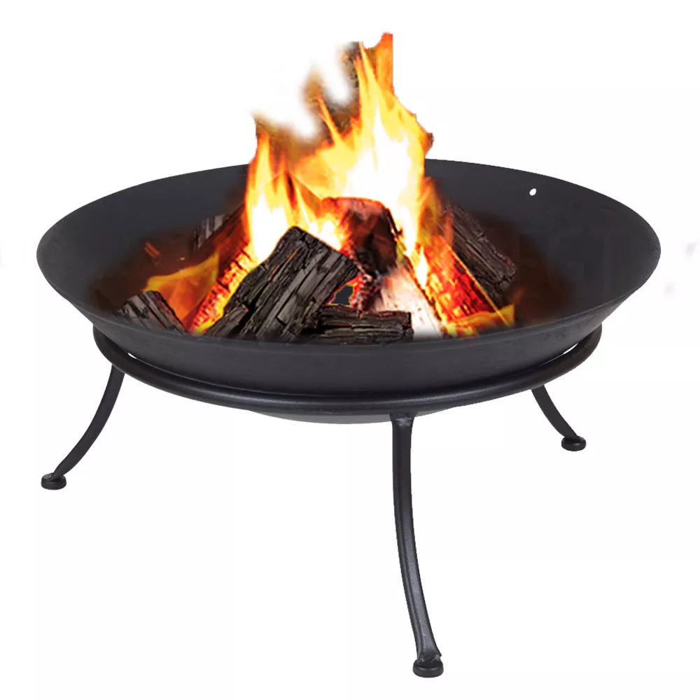 Cast Iron Fire Bowl Traditional Log Fire Pit Outdoor Heating Camp Site Barbecue