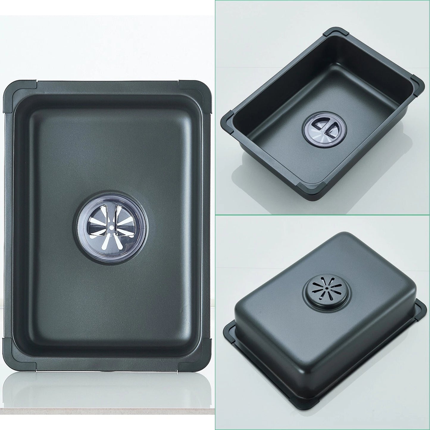 LED Inset Kitchen Sink Set Stainless Steel Single Bowl with Mixer Tap Waste Kits