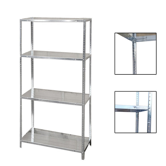 4Tier Garage Full Metal Shelving 142x75x30cm Heavy Duty Racking Storage