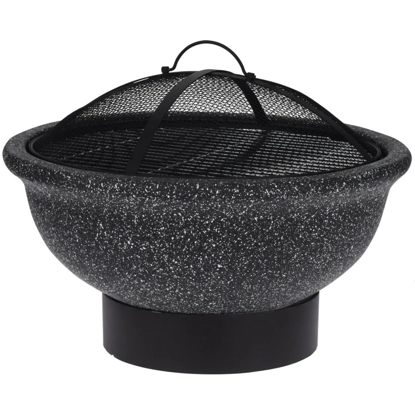 Black Round MGO Fire Pit Bowl Heater BBQ Grill Camping Burner Outdoor Garden