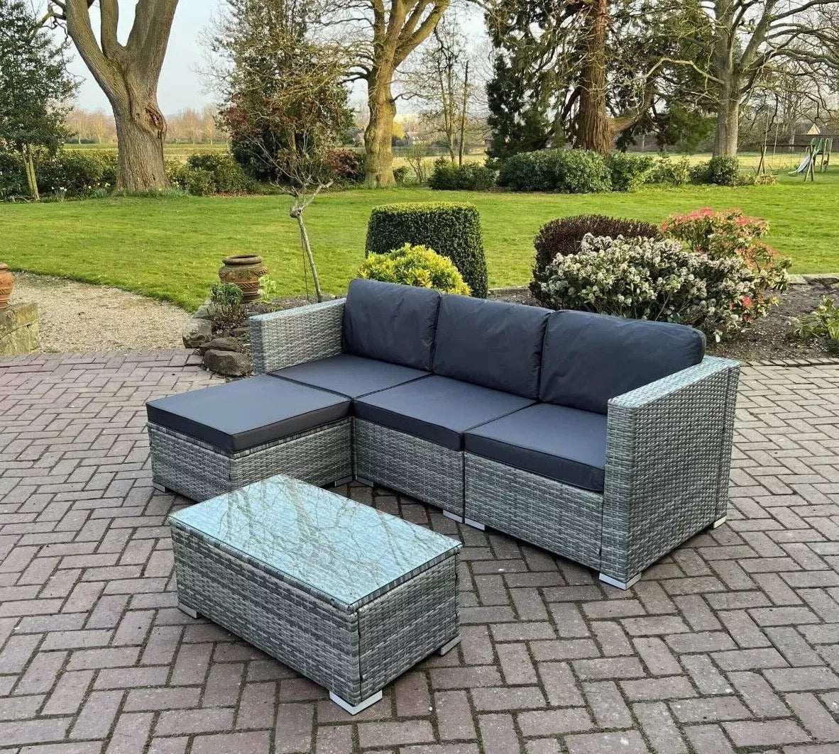 Rattan Garden Furniture Corner Sofa Set in Various Colours