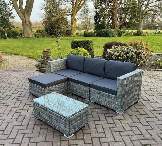 Rattan Garden Furniture Corner Sofa Set in Various Colours