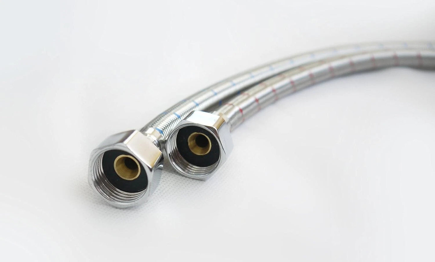 2X M12x1/2 BSP (300mm) Flexible Tap Connectors for Monobloc Mixer Taps
