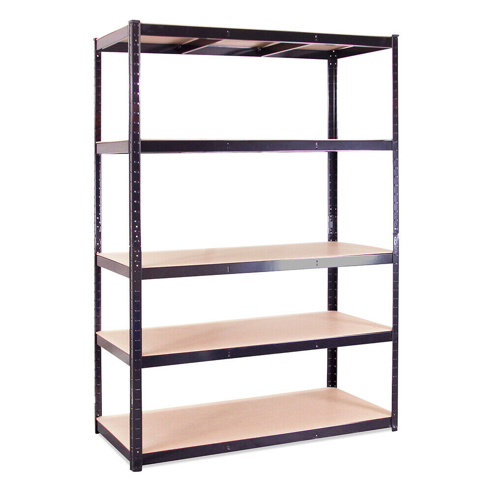 180X120X60CM Galvanised, Black or Blue Shelving Unit Storage Shelves Steel Boltless 5 Tier Racking Heavy Duty Garage