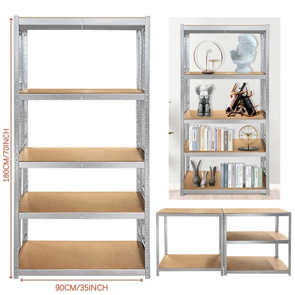 180 x 90 x 40cm (70.8 x 35.4 x 15.7 inches) Galvanised 5 Tier Racking TOP SELLER!